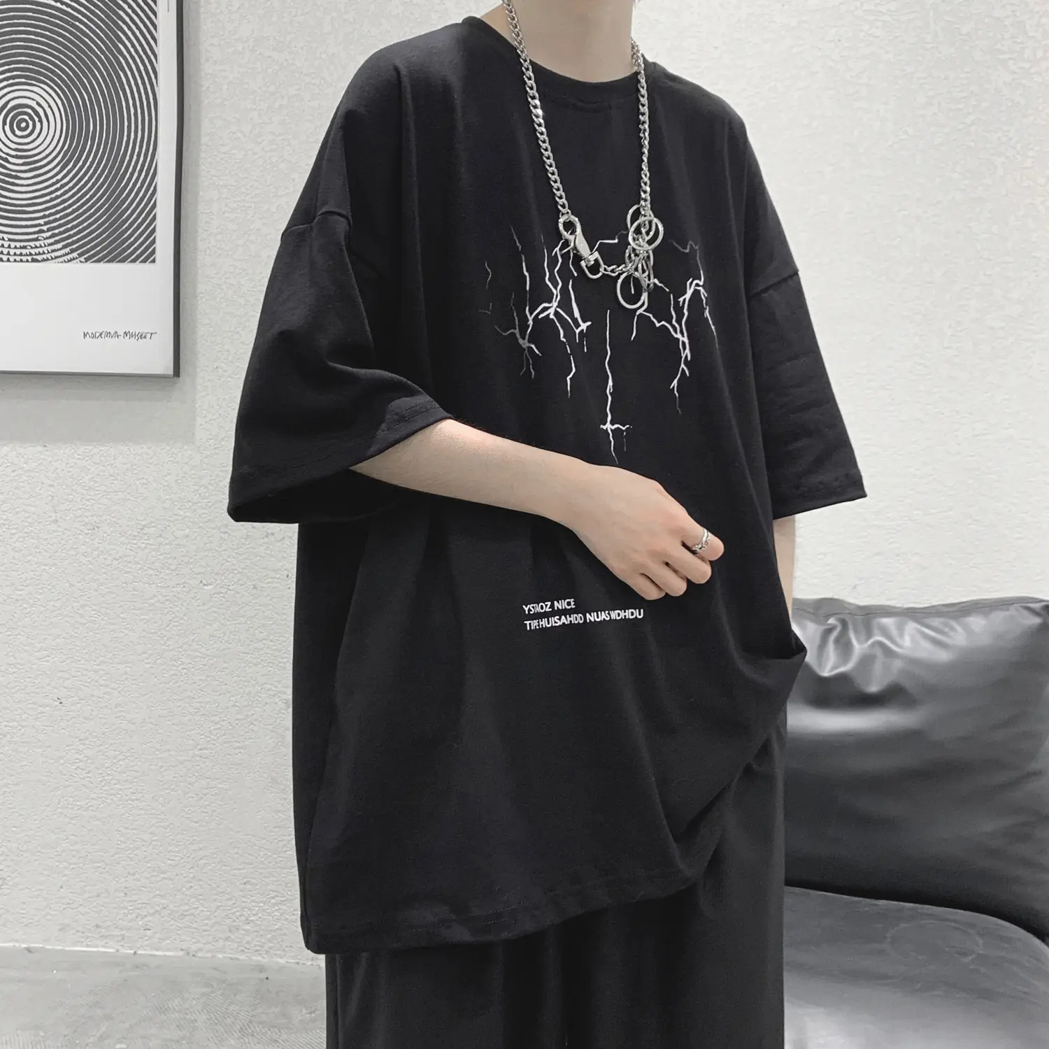 Mens Trendy Loose-fitting Short-sleeve T-shirt