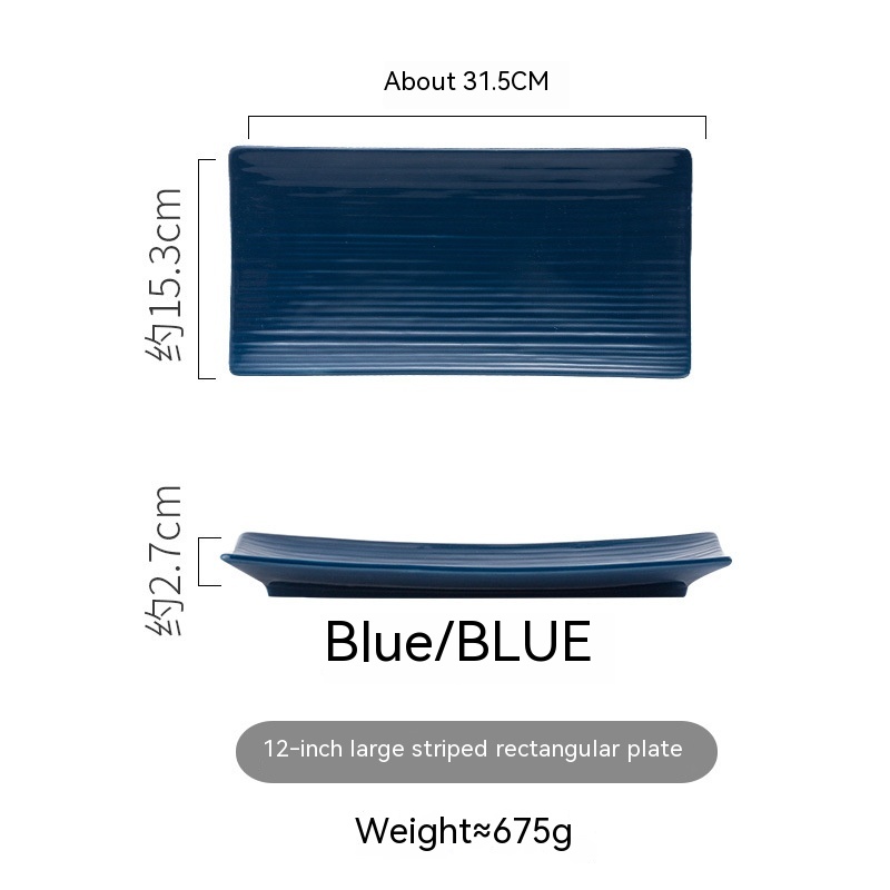 Blue Long Plate