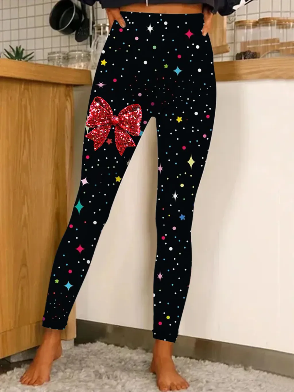 Christmas Printing Fashion Trend Women's Home Outdoor Tight Leggings - 04 Pattern-3Xl