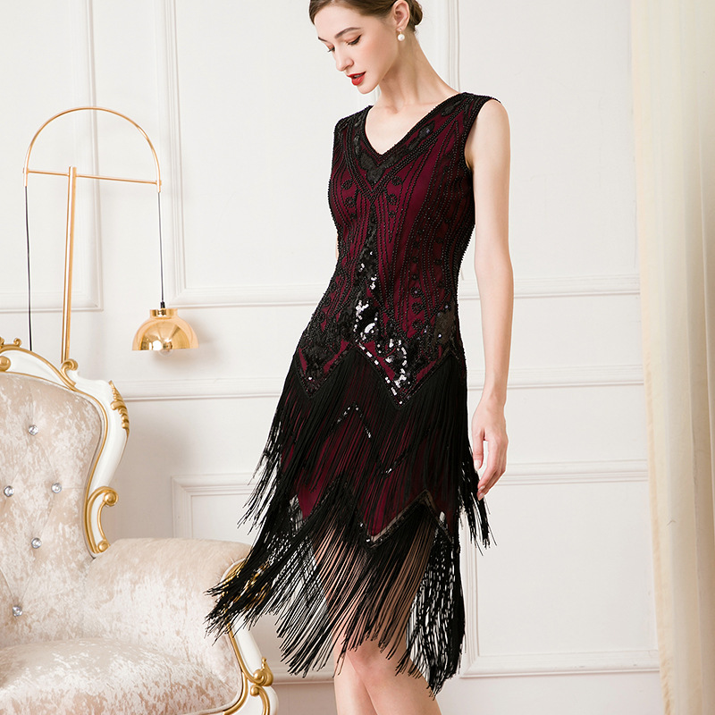 Sequin Beaded Tassel Midi Dress, picture 6 of 7