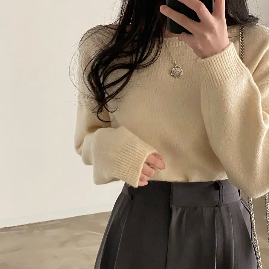 Women's Thermal Waist Trimming Short Knitwear Top