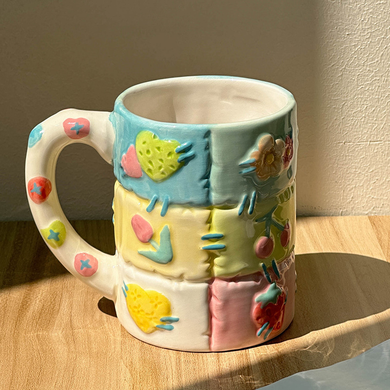 Ceramic Patchwork Irregular Drinking Cup