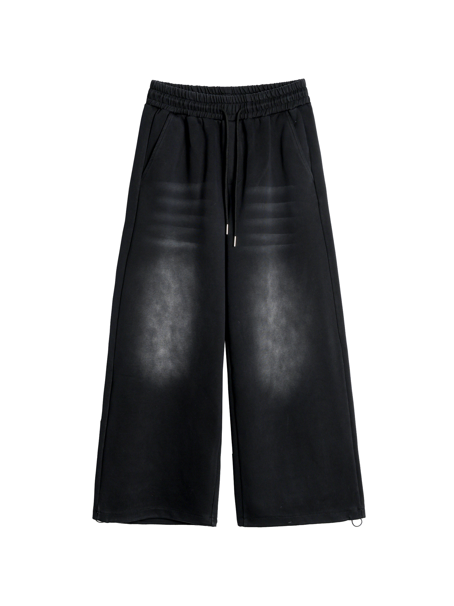 Washed Straight Loose Casual Pants Elastic Waist Drawstring Sports Pants Sweatpants