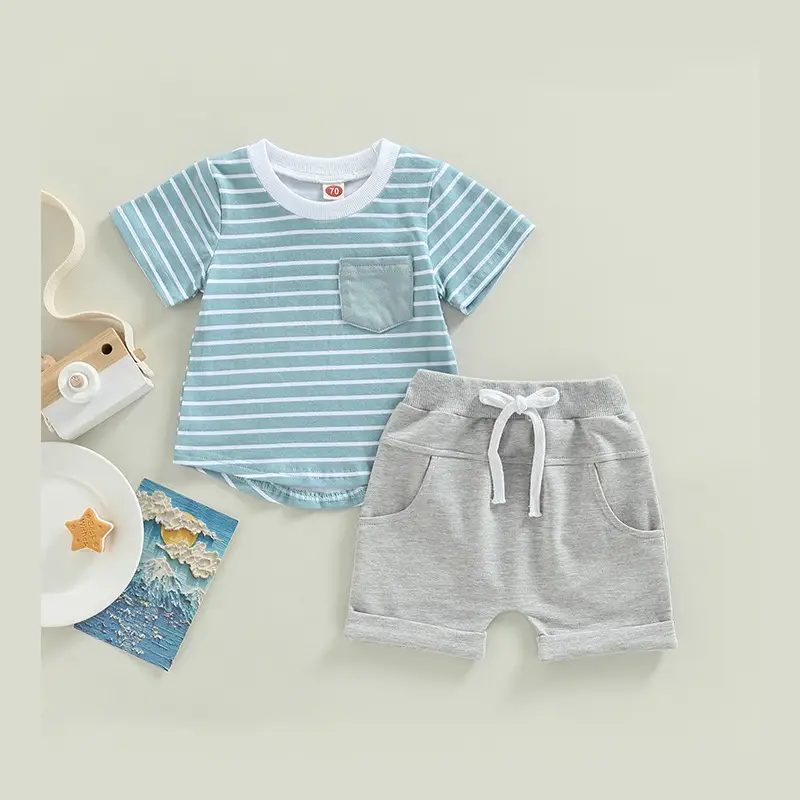 Fashion Personality Boy Striped Printing Suit