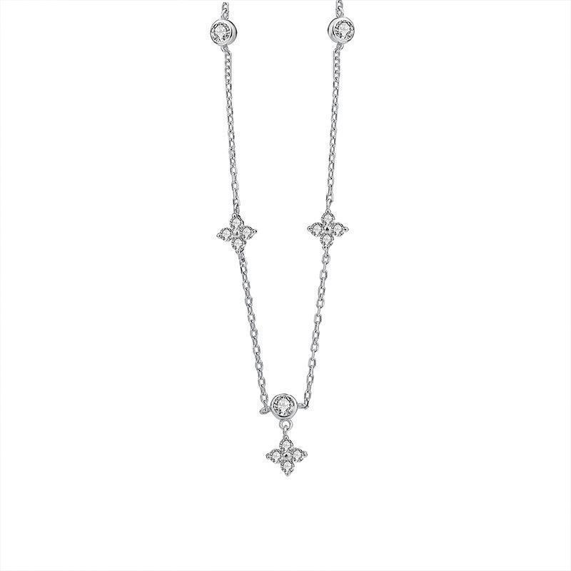 S925 Silver Lucky Four-leaf Clover Necklace - 2