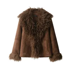 Women's Faux Fur Effect Jacket Coat - View 1