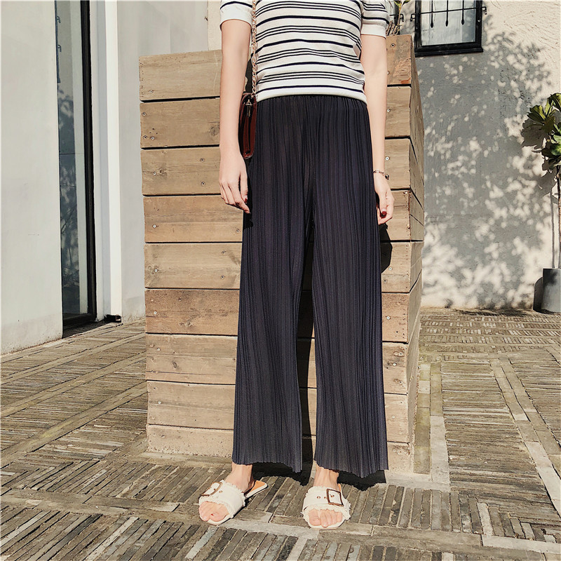 Title 16, High waist pleated chiffon wide-leg pants