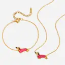 Stainless Steel Oil-Dripping Puppy Bracelet Womens High-End Necklace Light Luxury view 4