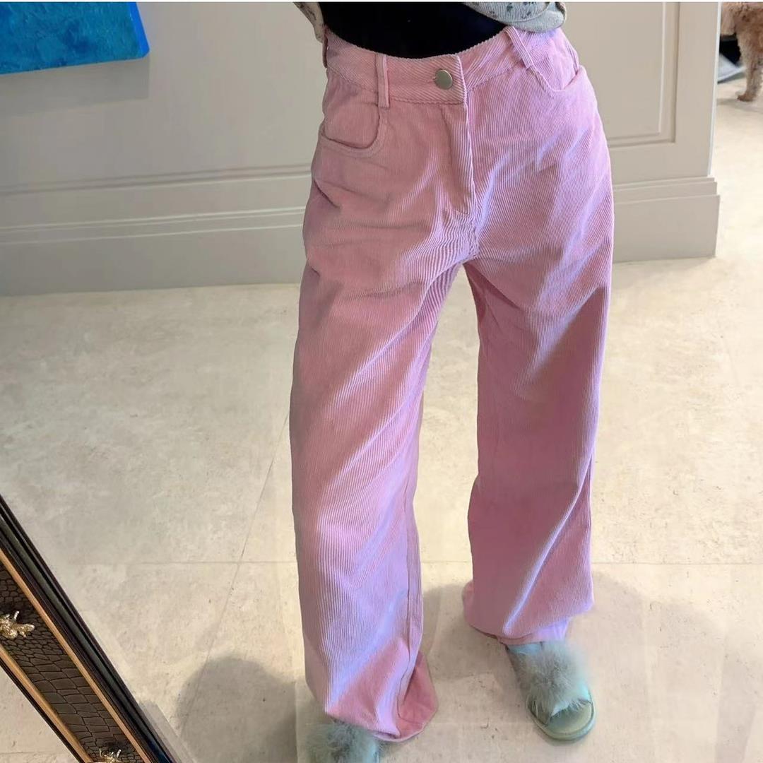 Slimming And Straight Corduroy Casual Pants Trousers For Women