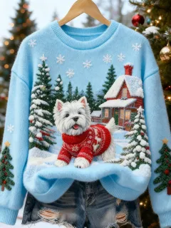Digital-print Christmas Womens Crew-neck Sweatshirt For Fallwinter - Jlnwy13Yp800-M - View 1