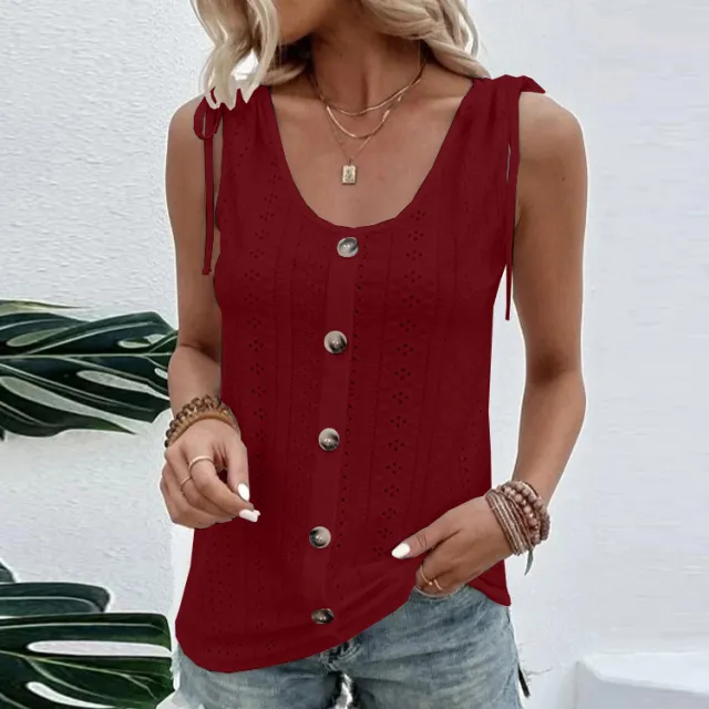 Women's Sexy Casual Solid Color U neck Vest Short Sleeve Wine Red - Shop at LoveMi
