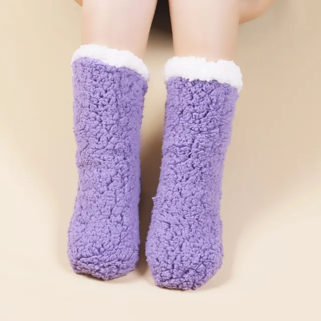 Room Socks Adult Home Sleep Autumn And Winter Purple - Shop at LoveMi
