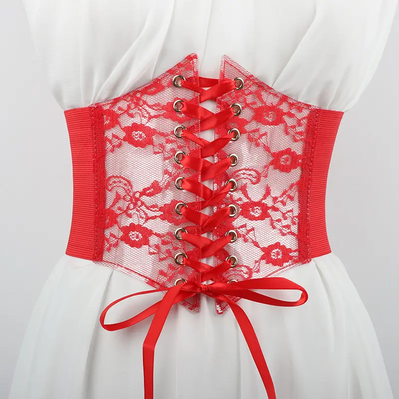 Transparent Lace Elastic Waist Belt