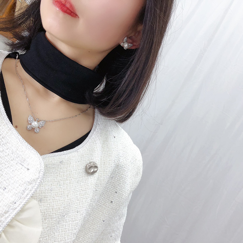 New Freshwater Pearl Necklace Earring Ring Three-piece Set