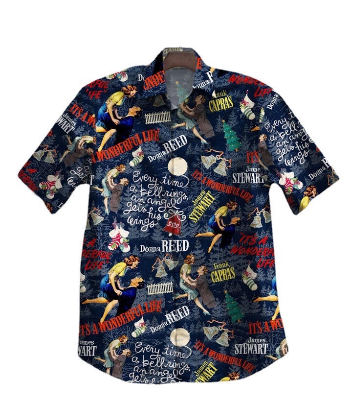 Long Short Sleeve 3D Digital Printing Hawaiian Fashion Slim Shirt