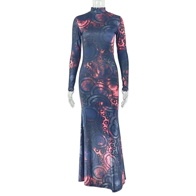 Stand Collar Long Sleeve Waist trendy Dress Black - Shop at LoveMi