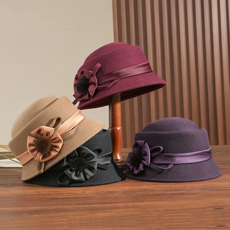 Retro Wool Top Women's Woolen Felt Hat