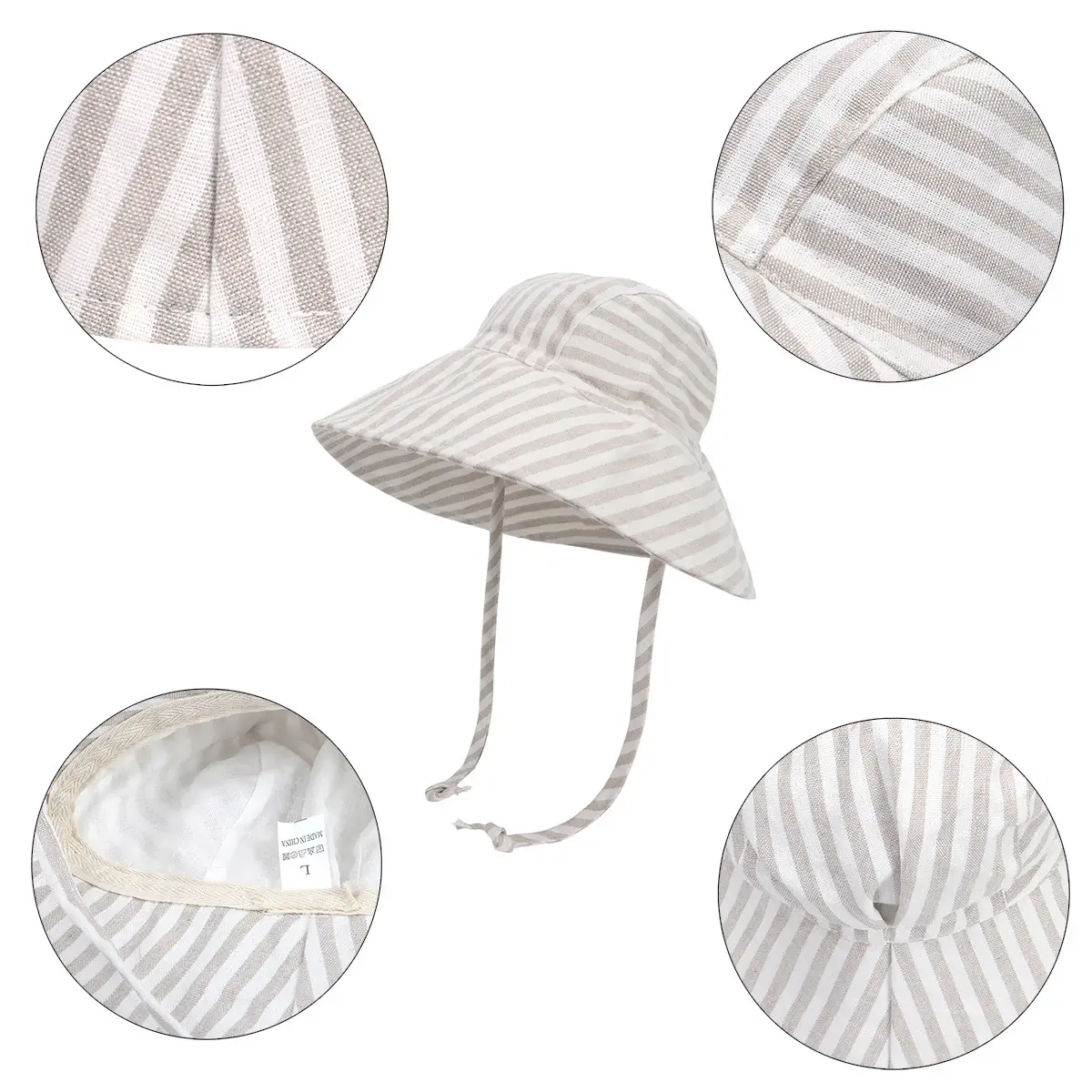Infant Outdoor Cotton And Linen Breathable Sun Protection Bucket Hat
