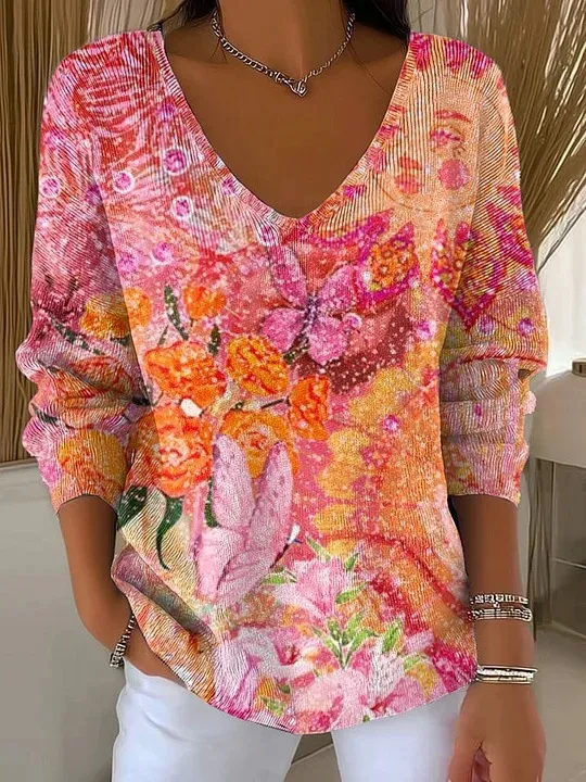 Long Sleeve Sweater Autumn And Winter Printing Fashion Loose Cool Sweaters Women's Clothing Style 6 M - Shop at LoveMi
