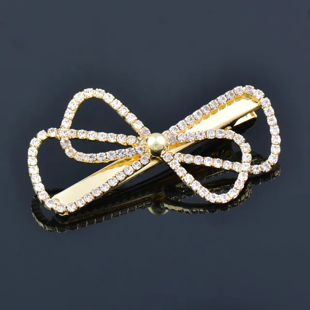 Sweet Rhinestone Pearl Hollowed out Bow Barrettes Ins Type B - Shop at LoveMi