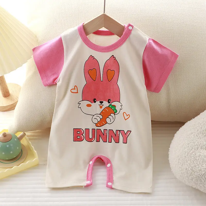 Cute Cartoon Print Onesies Newborn High Quality Fabric