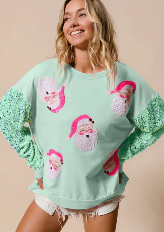 European And American Women's Clothing Christmas Long sleeved Sweater Emerald - Shop at LoveMi