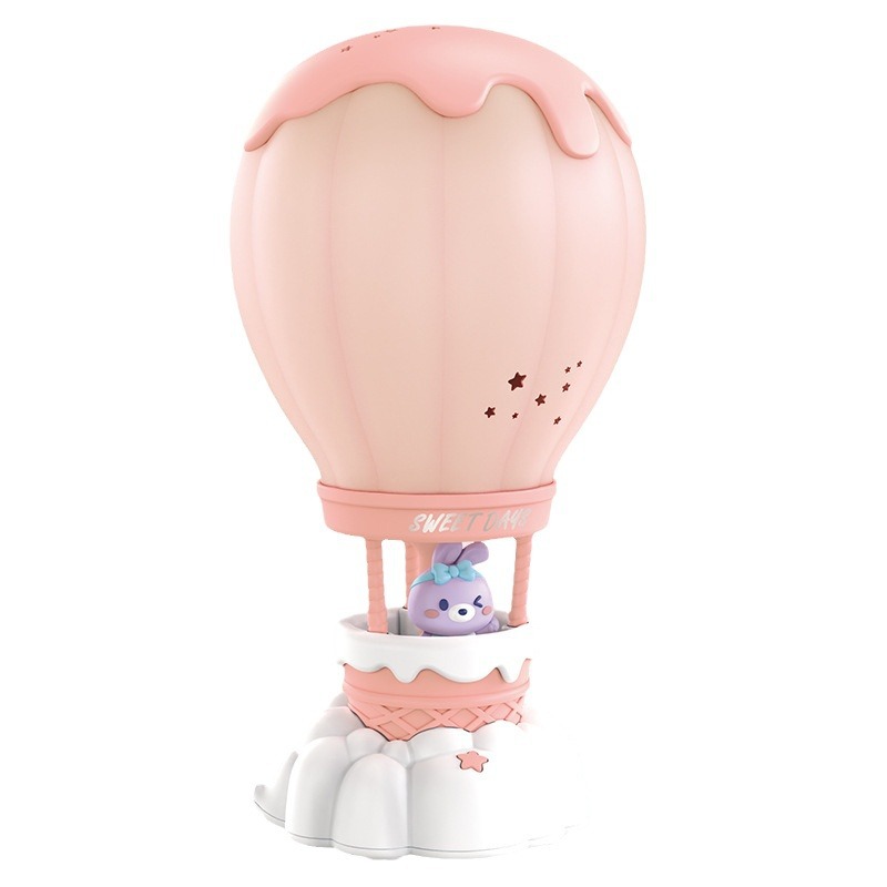 مصباح طاولة برسوم بالون كرتوني مع شحن USB وحماية للعين