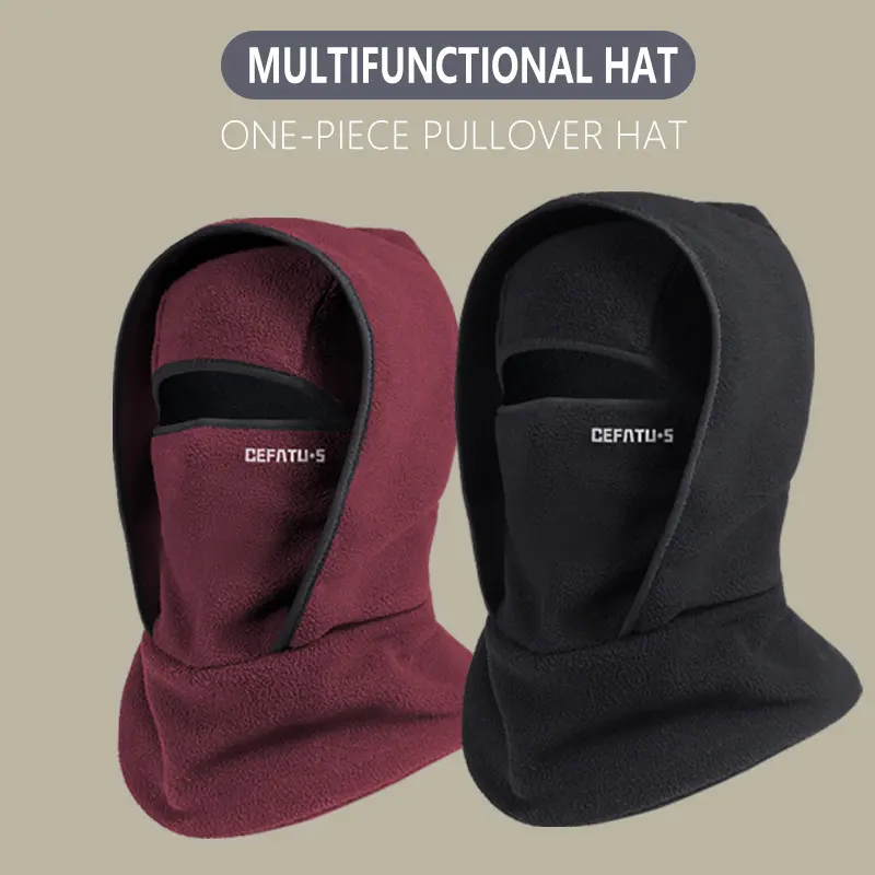 Outdoor Winter Warm Hat and Scarf Integrated Headgear