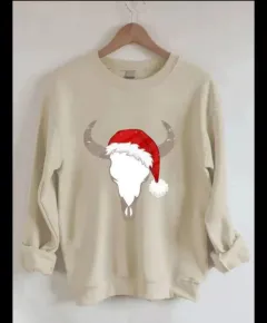 Women's Casual Sweatshirt Pattern Printing - Khaki - View 1