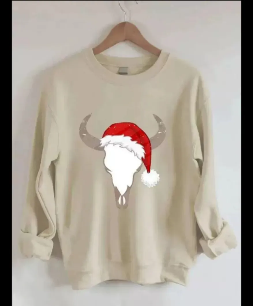 Women's Casual Sweatshirt Pattern Printing - Khaki