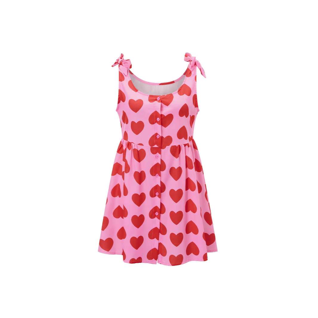 Summer New Love Shoulder Strap Bow Princess Dress