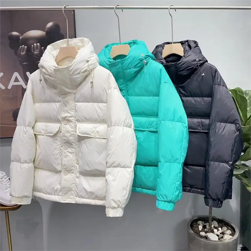 Thickened Cotton Coat With Solid Color Trendy