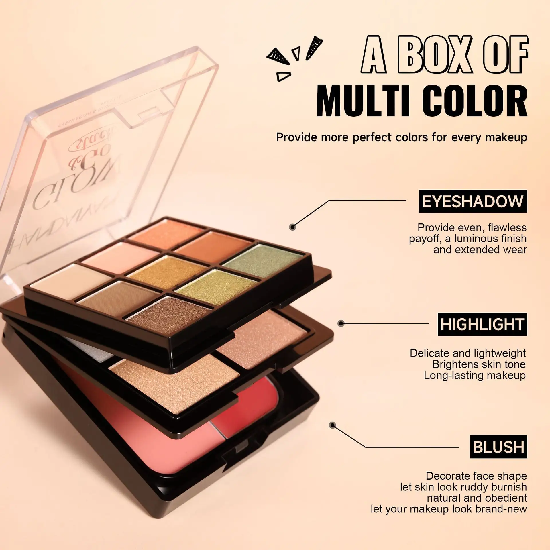 Eye Shadow Blush Highlight Three-in-one Comprehensive Plate