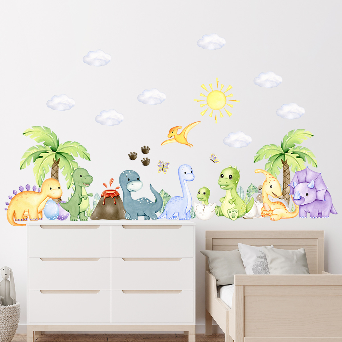 Title 1, Colorful Little Dinosaur Self-adhesive Wall Sti...