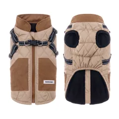 Autumn And Winter Pet Clothes Small Dog Waterproof Thickened Warm - Khaki - View 1