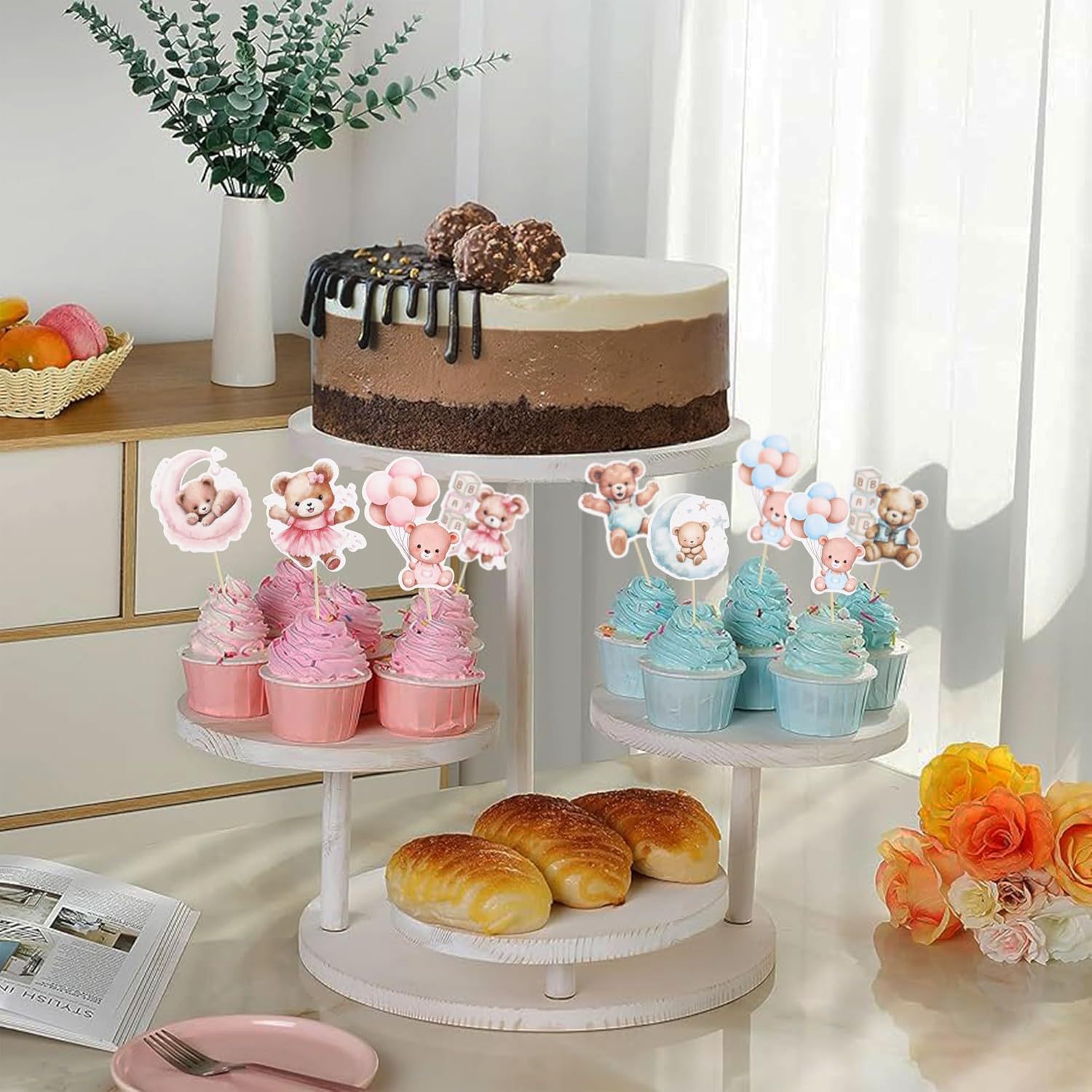 Baby Bear Birthday Cake Decoration Card Inserts