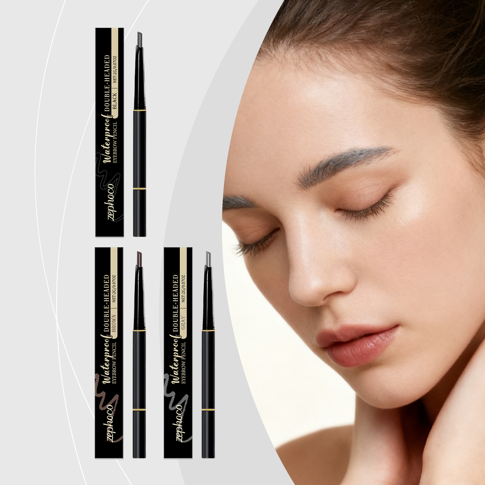 Double-ended Long-lasting Color-enhancing Eyebrow Pencil