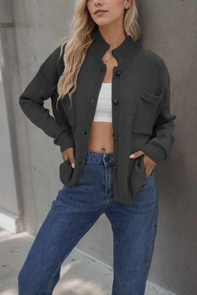 Knitted Coat V neck Plus Size Sweaters Women's Clothing Black - Shop at LoveMi