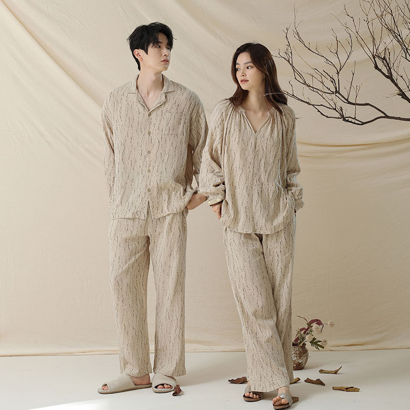 Autumn Woven Cotton Gauze Long Sleeves New Men's And Women's Casual Wear