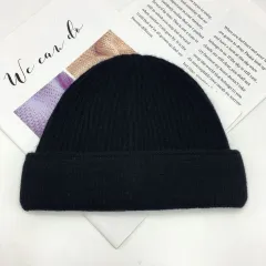 Women's Winter Personalized Big Head Circumference Warm Wool Hat - Black - View 1