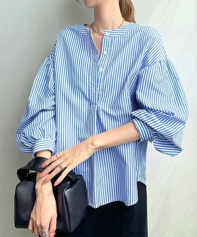 Women's Shirt Summer Loose High Sense Blue - Shop at LoveMi