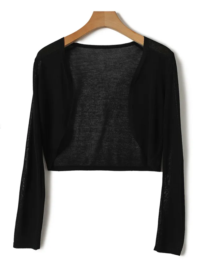 Shawl Suspender Skirt Outer Wear French Small Waistcoat Blouse Black - Shop at LoveMi