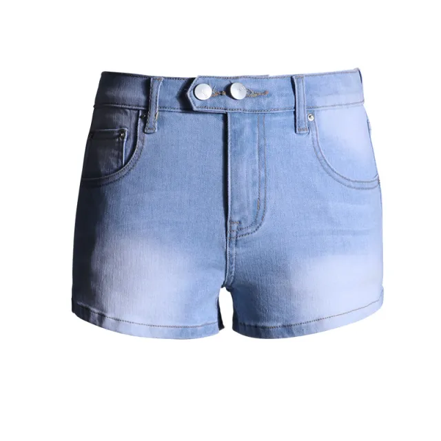 Elastic Low Waist Denim Shorts For Women Blue - Shop at LoveMi