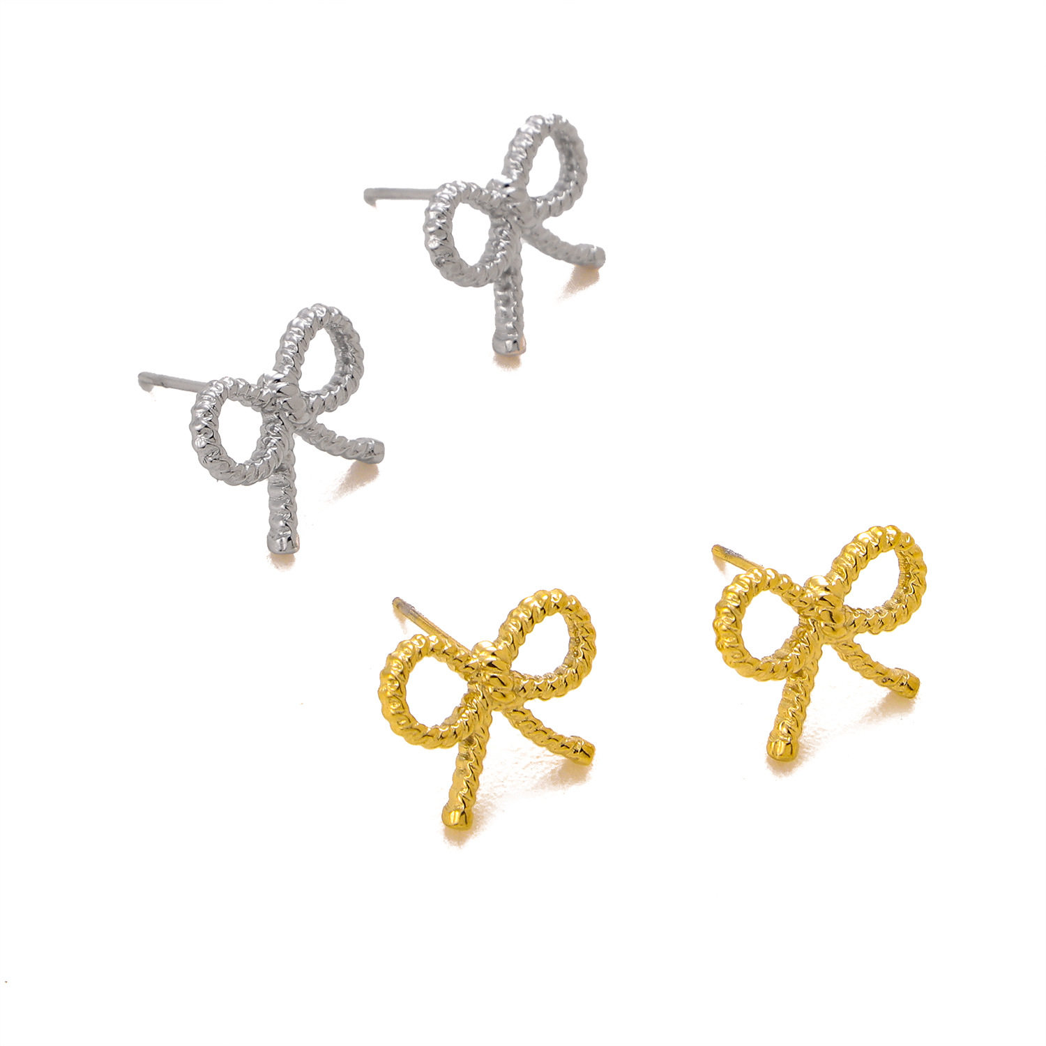 Butterfly Studs Knot Stainless Steel 14K Vacuum Plating