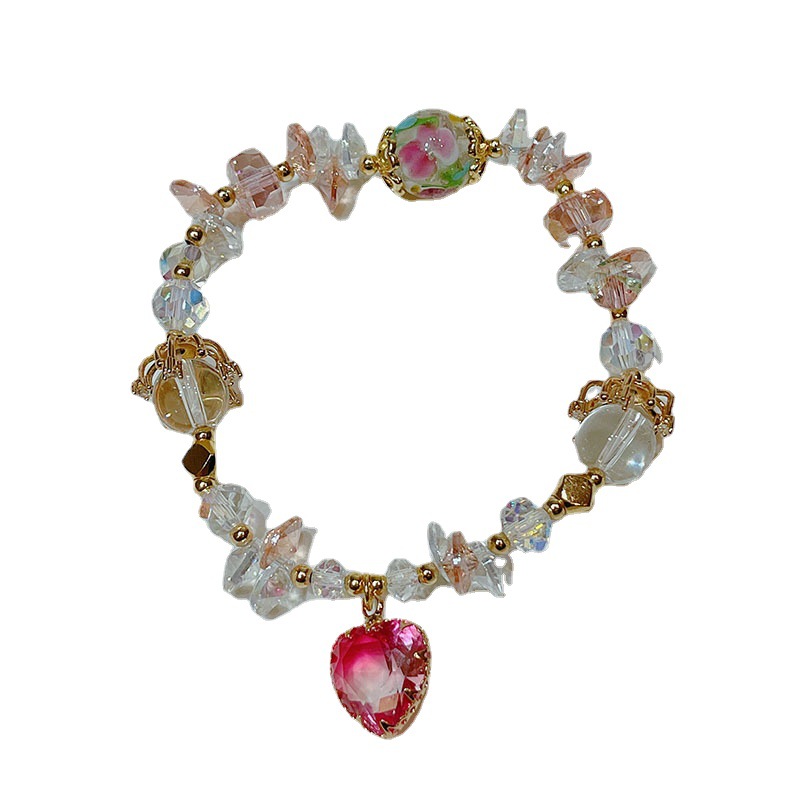 Crystal Bracelet Women's Super Shiny Heart Pendant