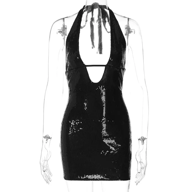 Hot Halter Sheath Dark Black Dress Women Black - Shop at LoveMi