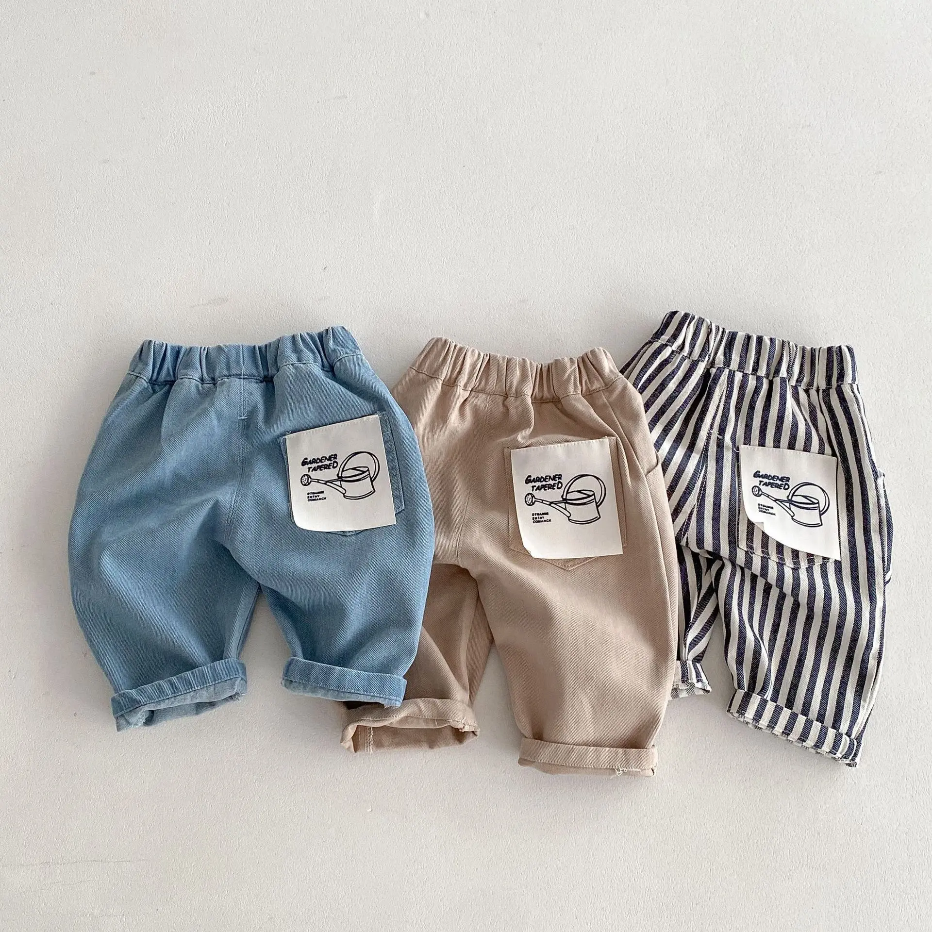 Boys' Japanese Style Stripe Printed Casual Trousers