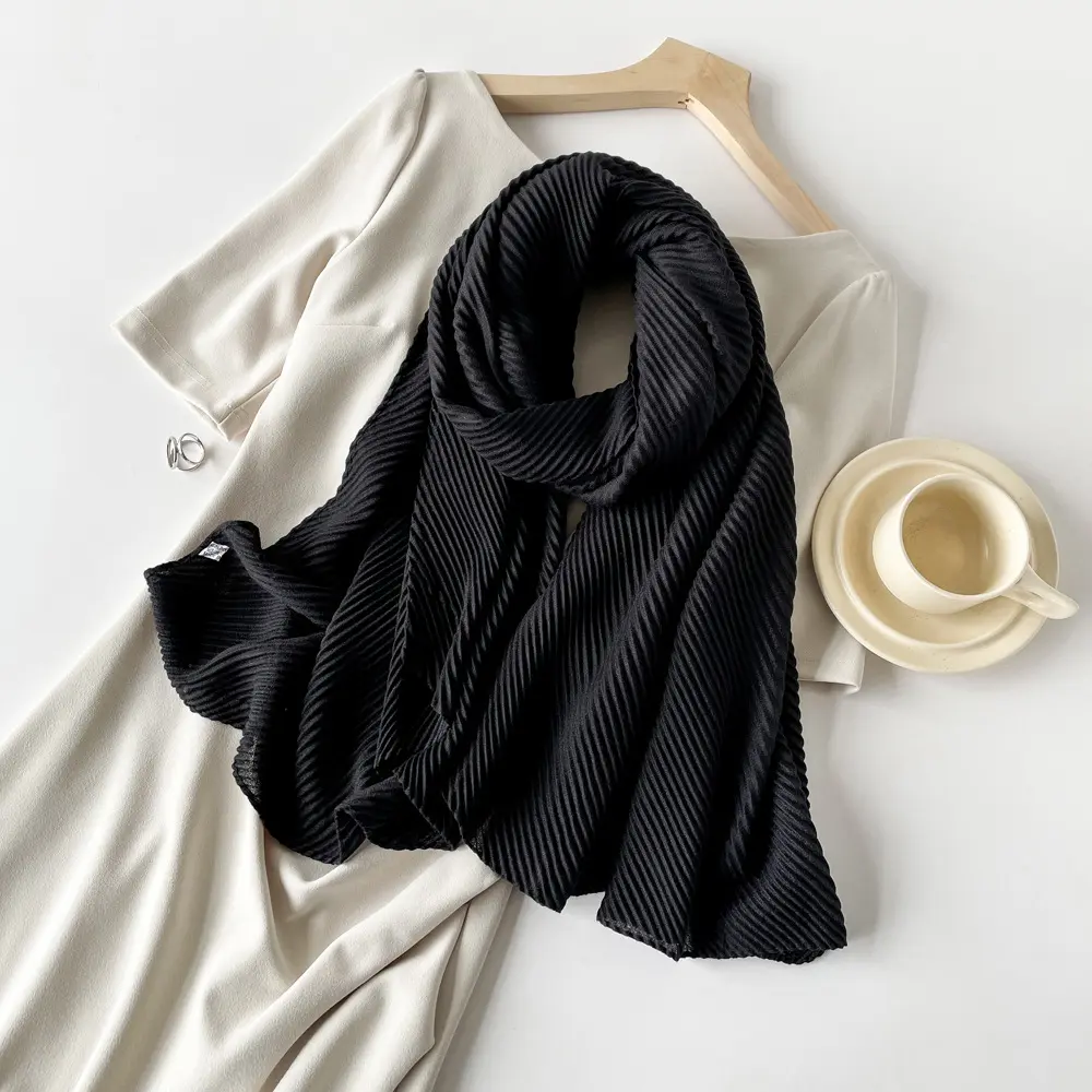 Womens Cotton-Linen Blend Scarf