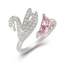 Swan Ring White Gold Color