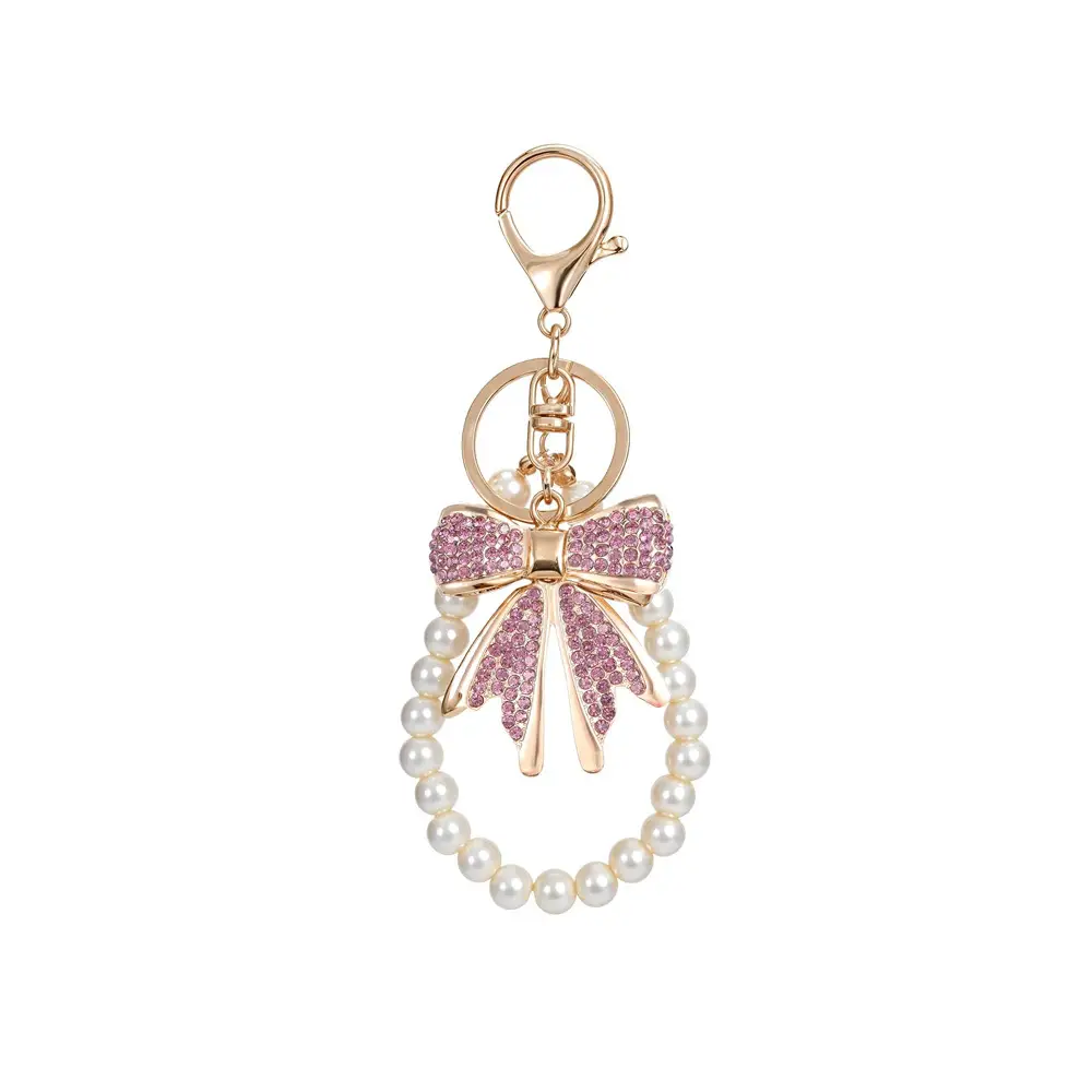 Sweet And Adorable Pearl Bow Keychain